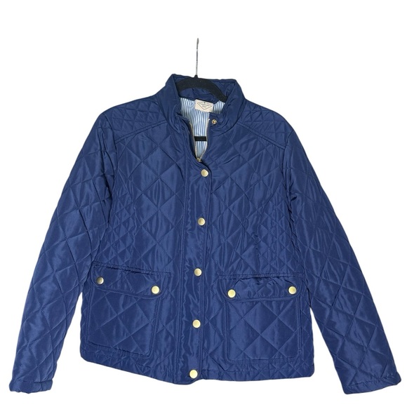 St. John’s Bay Blue Quilted Jacket Snap Front Lightweight Coat - Picture 3 of 10